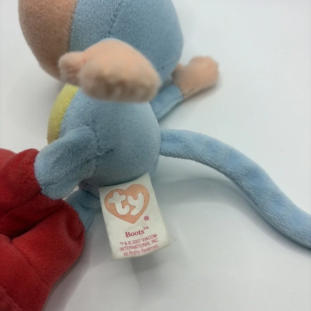 TY Beanie Babies BOOTS Monkey Dora Explorer Beanbag Plush Stuffed Animal 2007